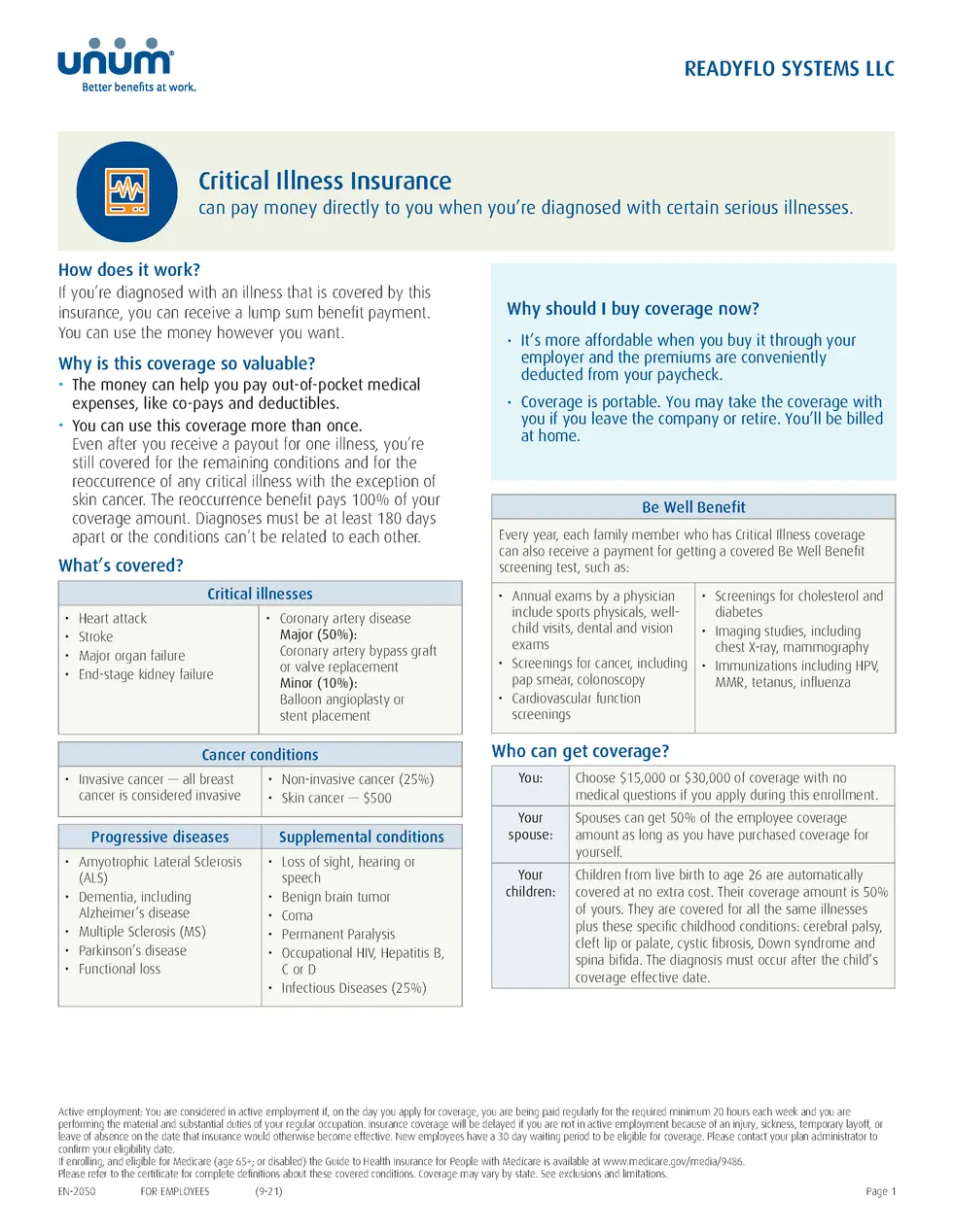 READYFLOSYSTEMSLLC  CriticalIllnessInsurance canpaymoneydirectlytoyouwhenyou rediagnosedwithcertainseriousillnesses.  Howd...