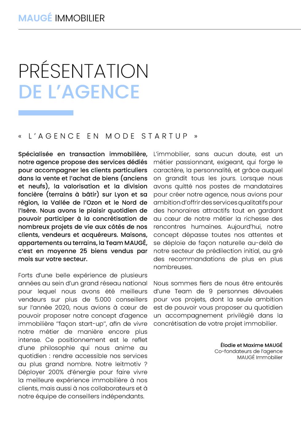 MAUG   IMMOBILIER  MAUG   IMMOBILIER  PR  SENTATION DE L   AGENCE    L   AGENCE EN MODE STARTUP    Sp  cialis  e en transa...