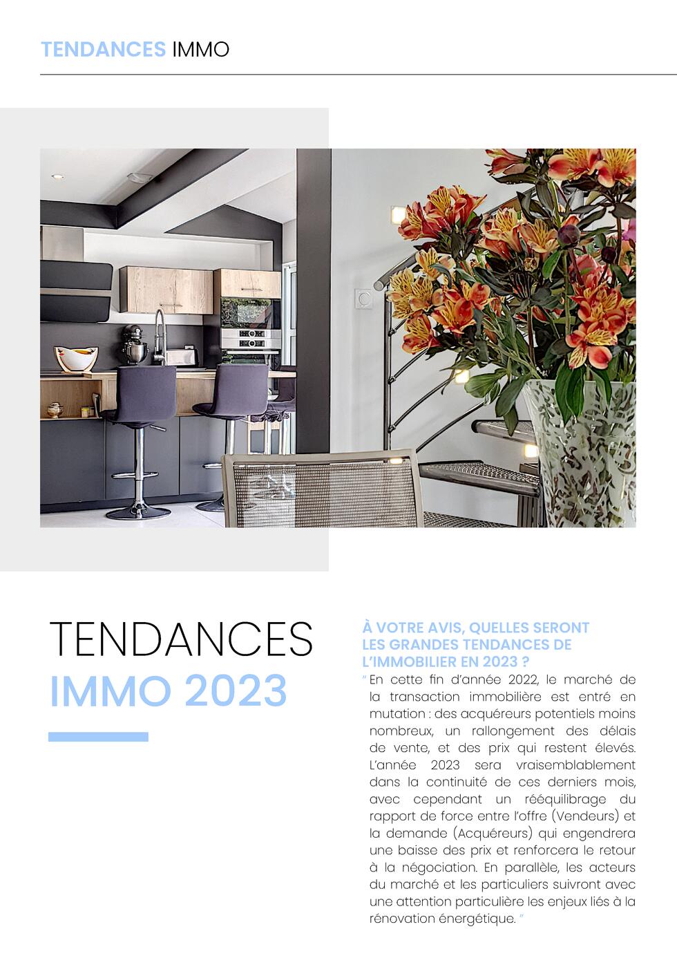 TENDANCES IMMO  TENDANCES IMMO LES PRIX VONT-ILS ENCORE   VOLUER        Au regard de la conjoncture actuelle et des pr  vi...