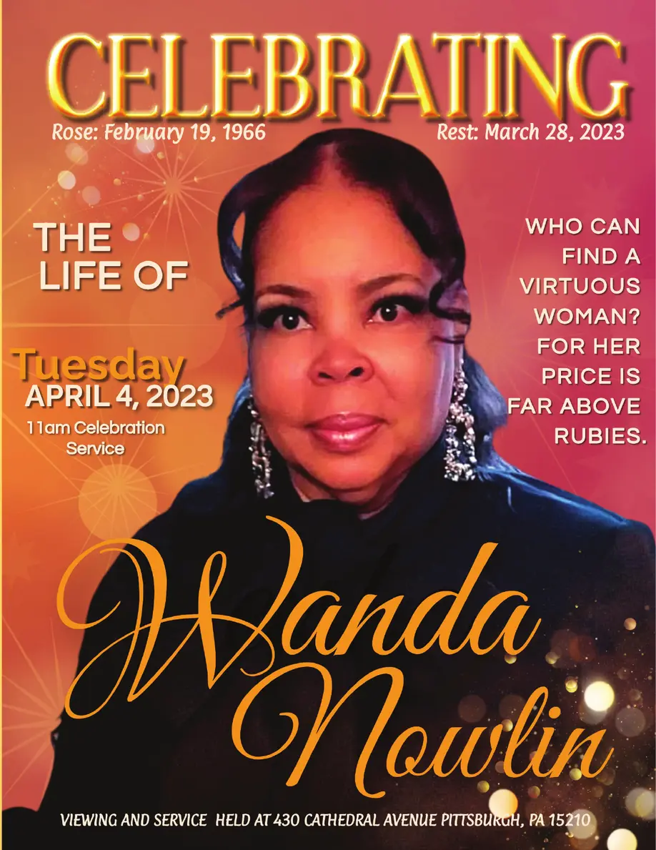 Wanda Nowlin Funeral Program