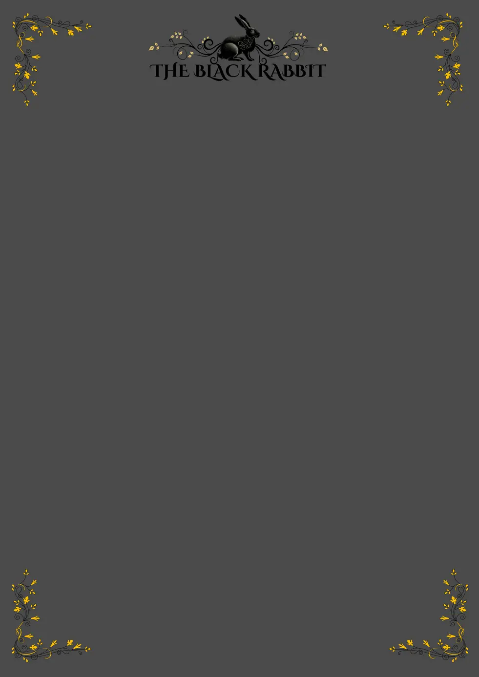 Black Rabbit Menus : simplebooklet.com