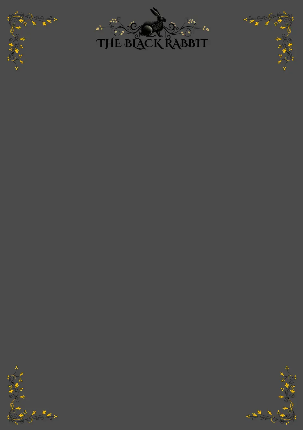 Black Rabbit Menus : simplebooklet.com