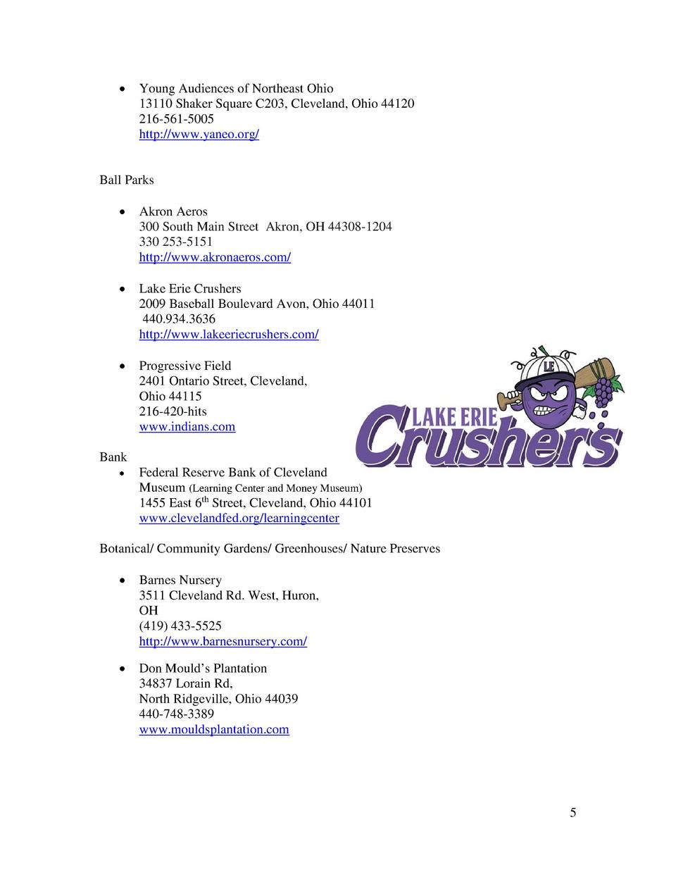 CCRC's Field Trip Resource Guide